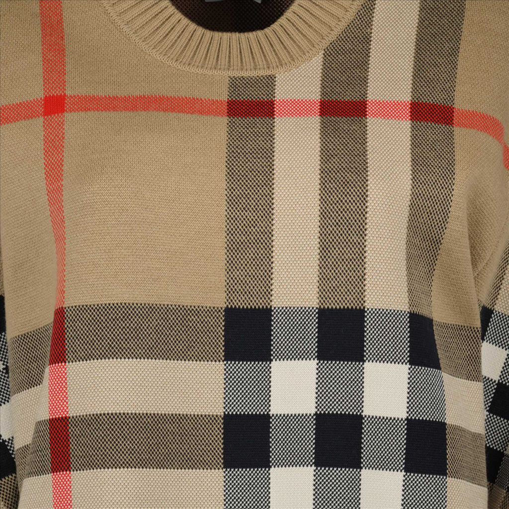 Maille Pull à carreaux Burberry Marron Femme