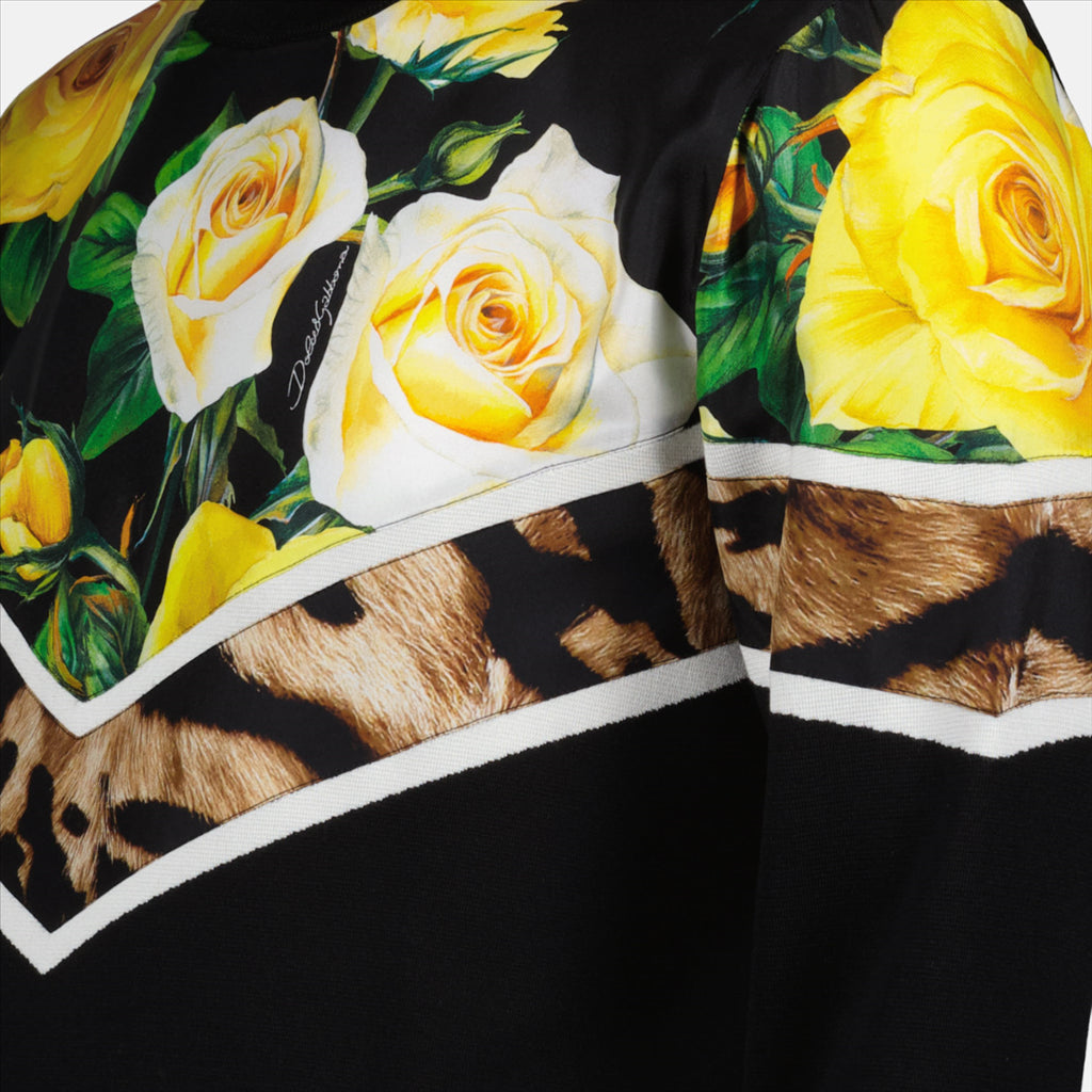 Strickwaren Pull à fleurs Dolce & Gabbana Schwarz Homme