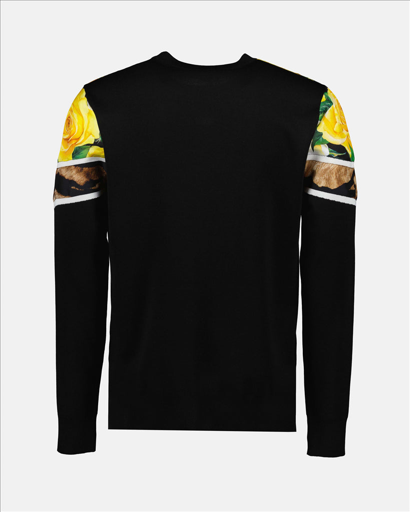 Strickwaren Pull à fleurs Dolce & Gabbana Schwarz Homme