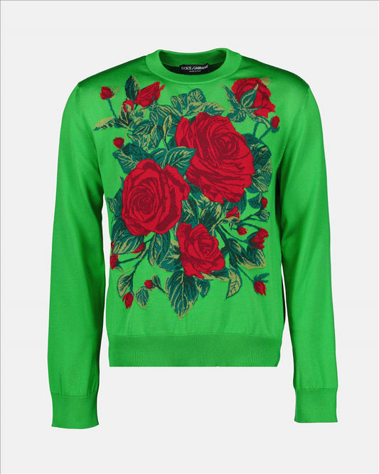 Rose print sweater