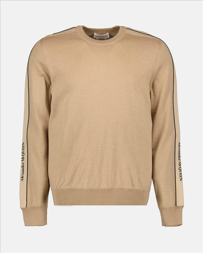 Strickwaren Pull à logo Alexander McQueen Beige Homme