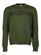 Strickwaren Pull à logo Alexander McQueen Grün Homme