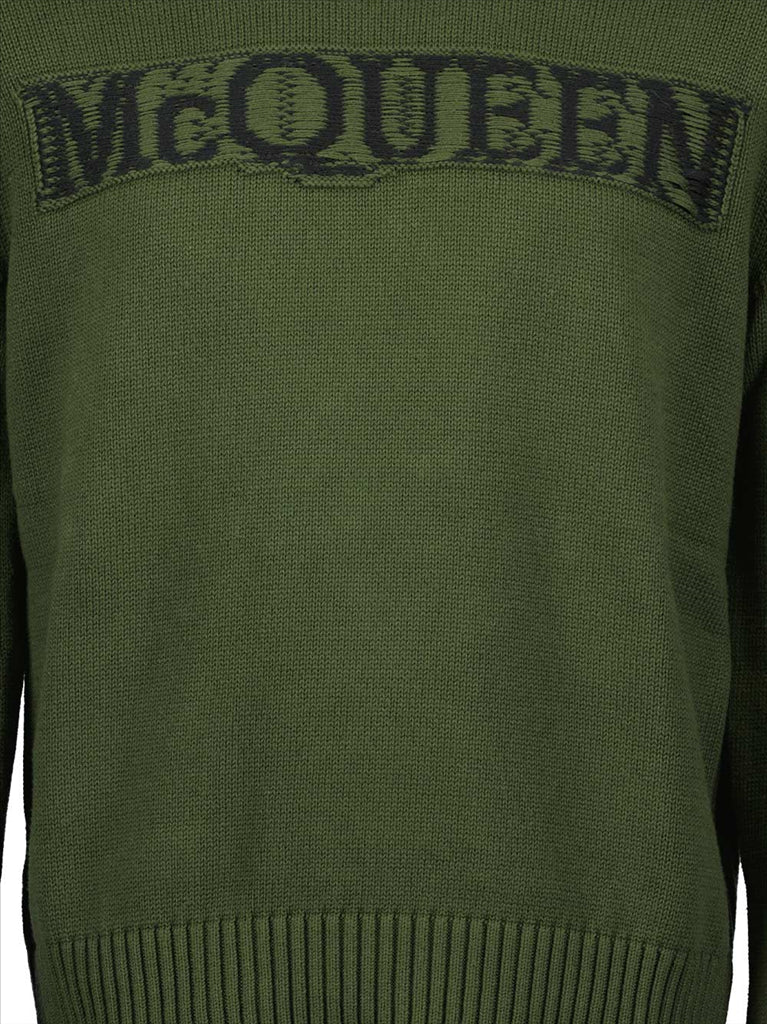 Strickwaren Pull à logo Alexander McQueen Grün Homme