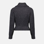 Maille Pull à zip Ami PARIS Gris Femme