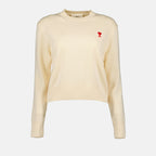 Knitwear Heart Friend Sweater Ami PARIS Beige Women