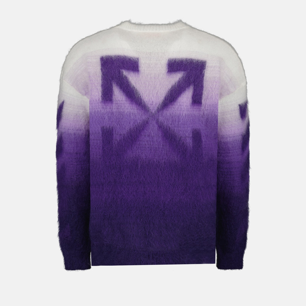 Knitwear Arrow Brushed Sweater Off-White Purple Man
