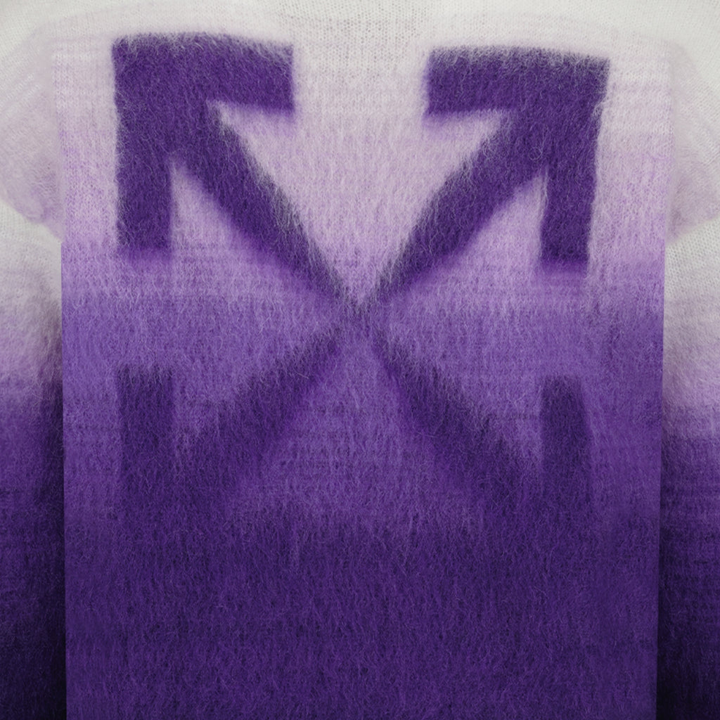 Knitwear Arrow Brushed Sweater Off-White Purple Man