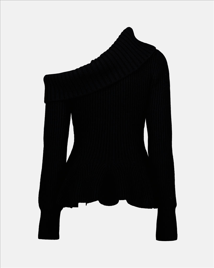 スウェットシャツ 非対称セーター Alexander McQueen 黒 女性