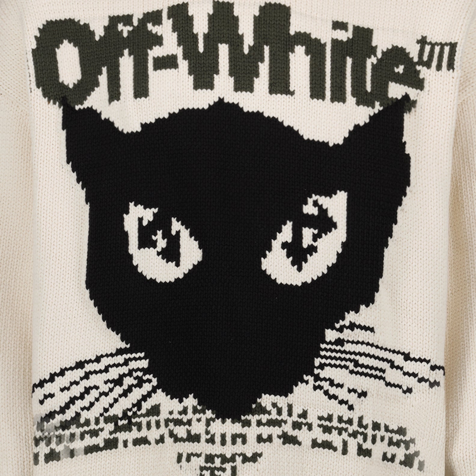 Maille Pull Cat Chunky Off-White Beige Homme