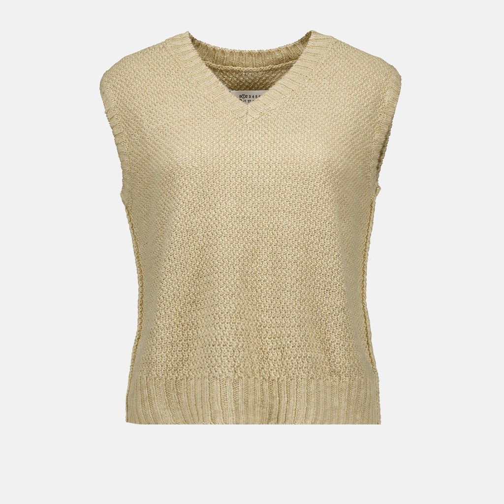 Malhas Pull sans manches Maison Margiela Bege Femme