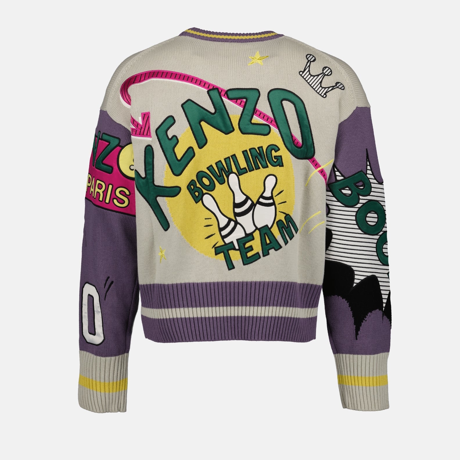 Knitwear Elephant Bowling Sweater Kenzo Purple Man