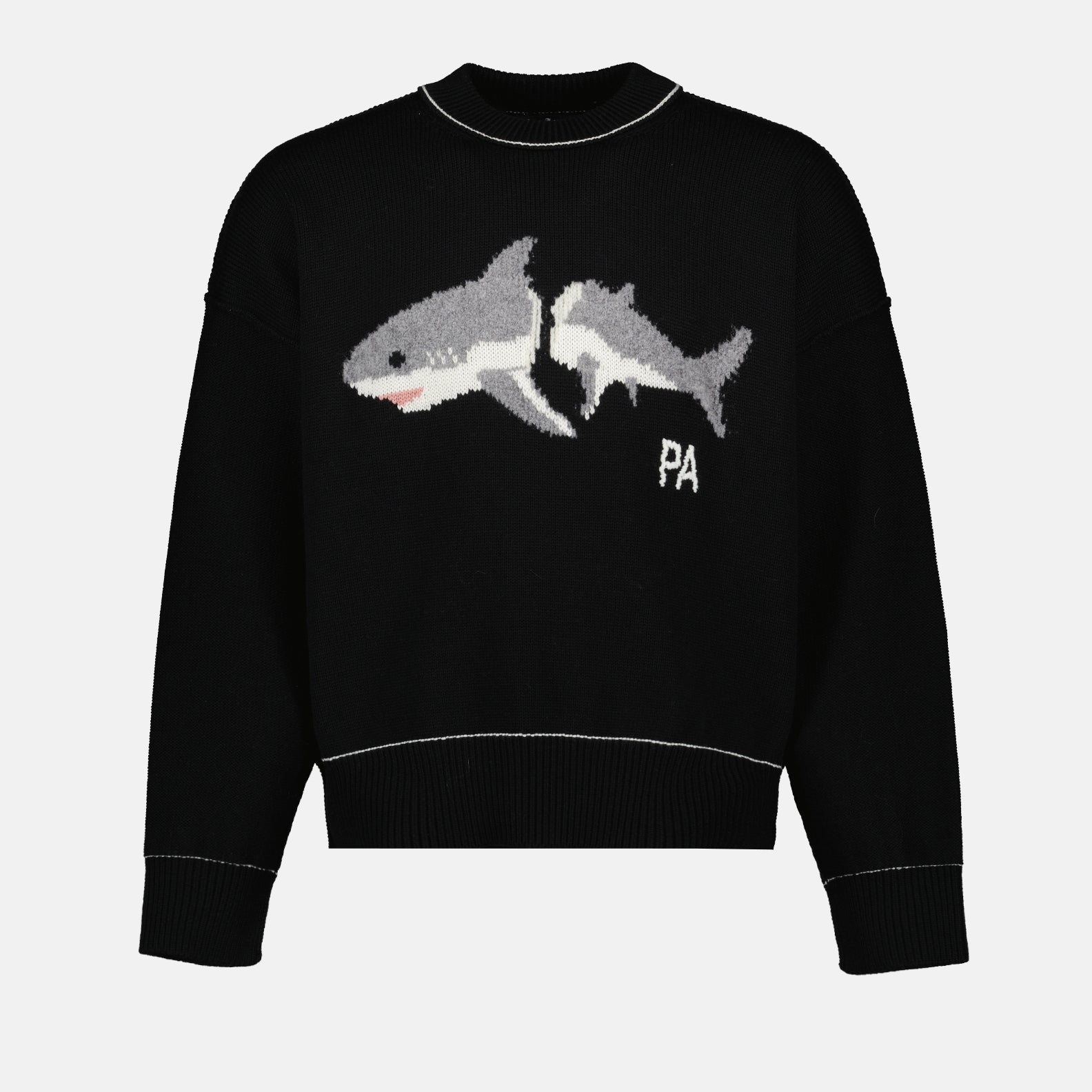 Knitwear Broken Shark Sweater Palm Angels Black Man
