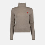 Maille Pull col roulé Ami PARIS Beige Femme