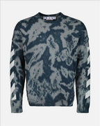 Malhas Pull Diag Arrow Off-White Cinza Homme