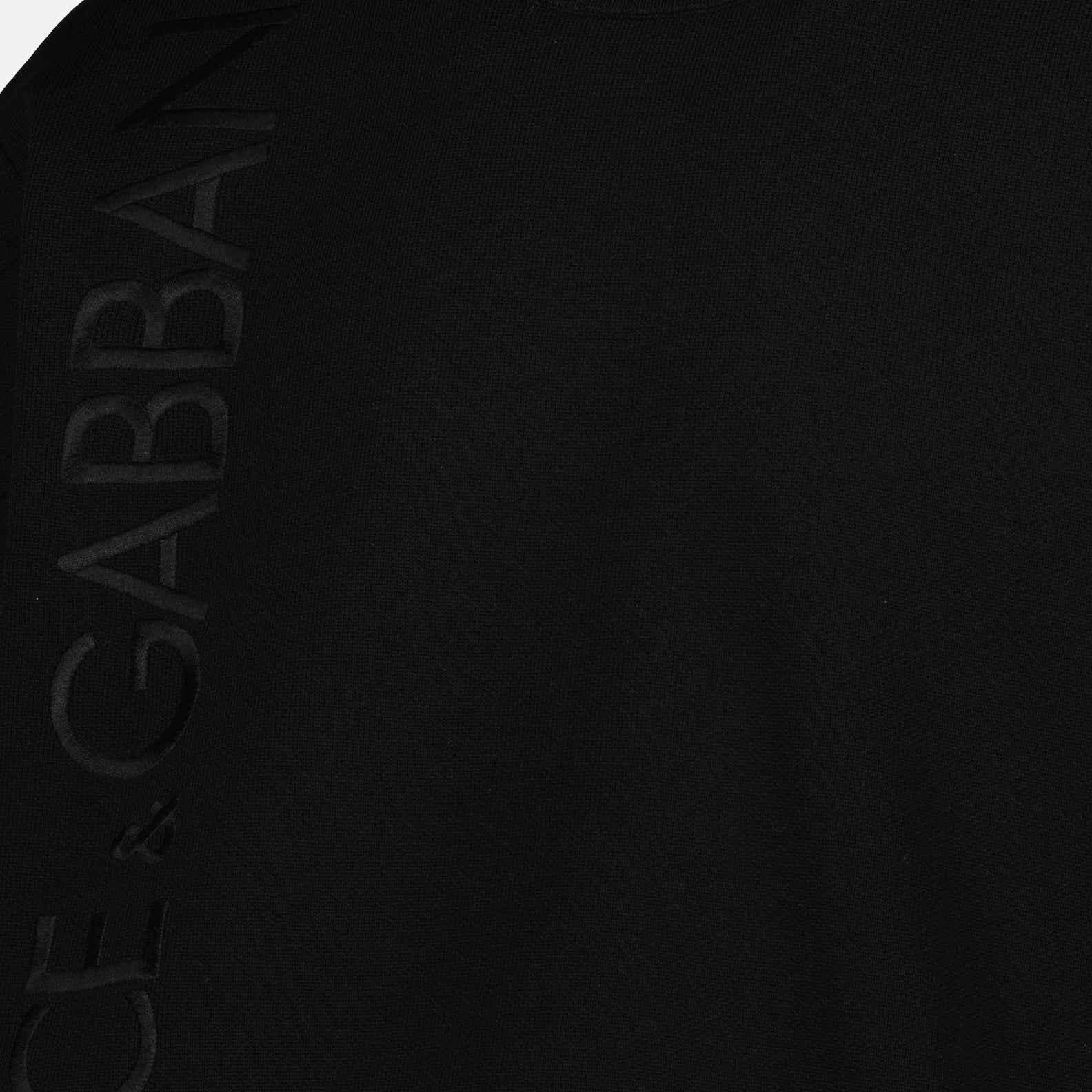 Maille Pull en laine à broderie Dolce & Gabbana Noir Homme