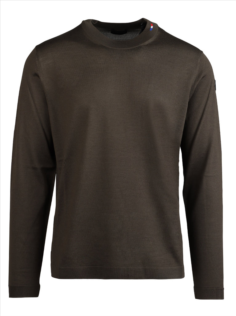 Maille Pull en laine Moncler Kaki Homme