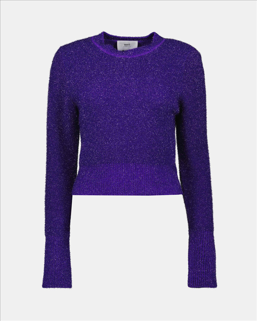 Maille Pull pailleté Ami PARIS Violet Femme