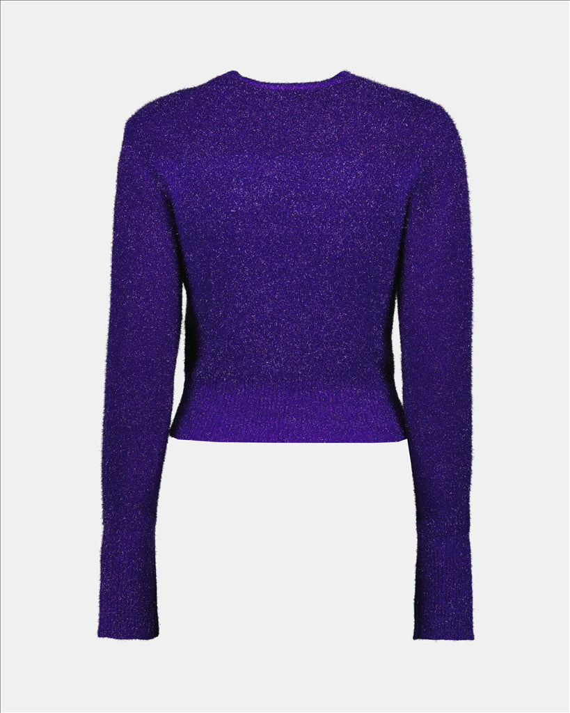 Maille Pull pailleté Ami PARIS Violet Femme