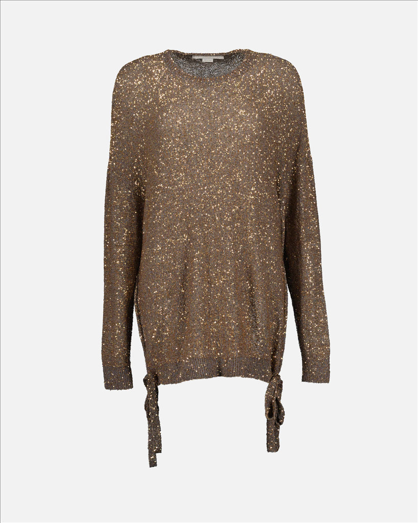 Robes Pull en sequins Stella McCartney Marron Femme