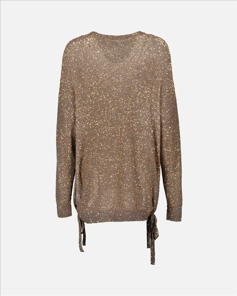 Robes Pull en sequins Stella McCartney Marron Femme