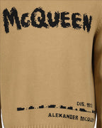Knitwear Graffiti Sweater Alexander McQueen Beige Man