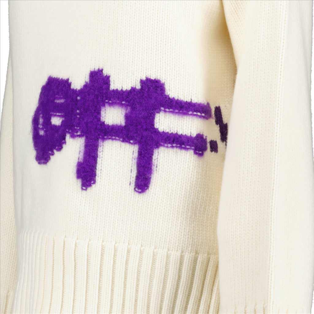 Sweatshirts Pull Intarsia Blanc Off-White Blanc Femme