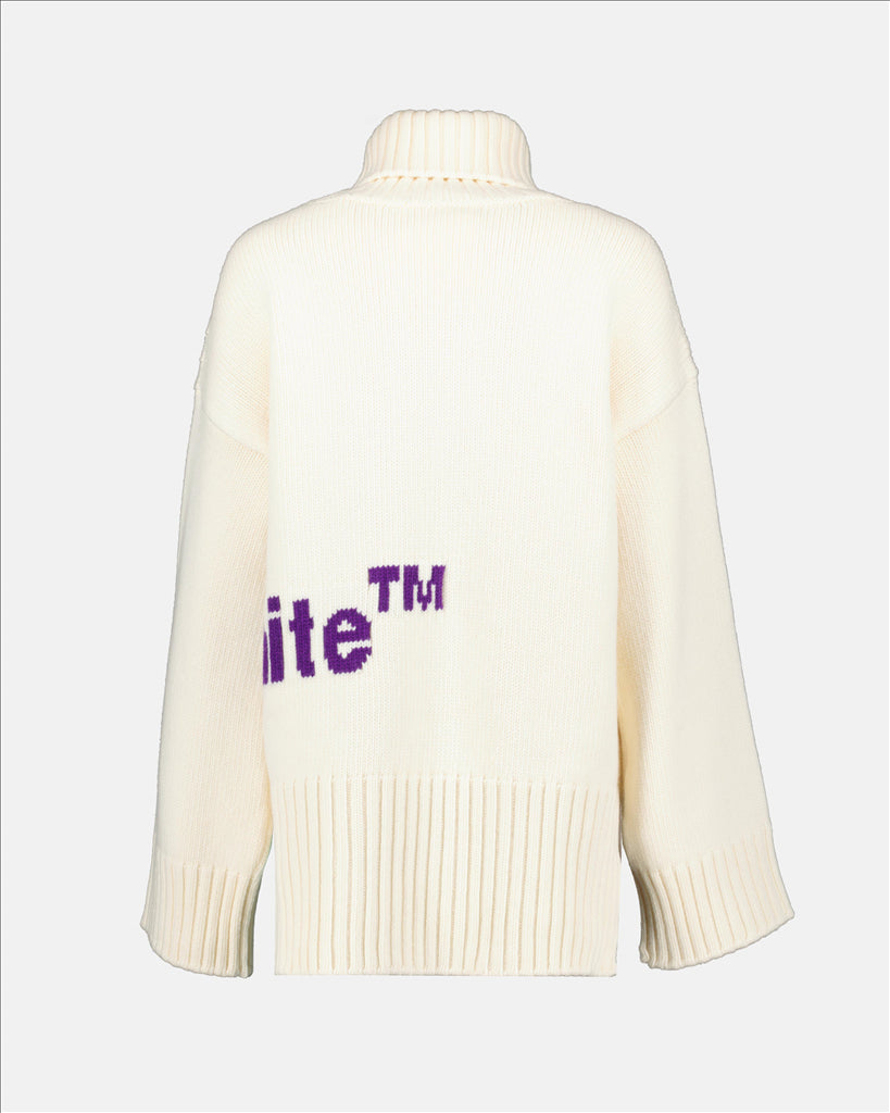 Sweatshirts Pull Intarsia Blanc Off-White Blanc Femme