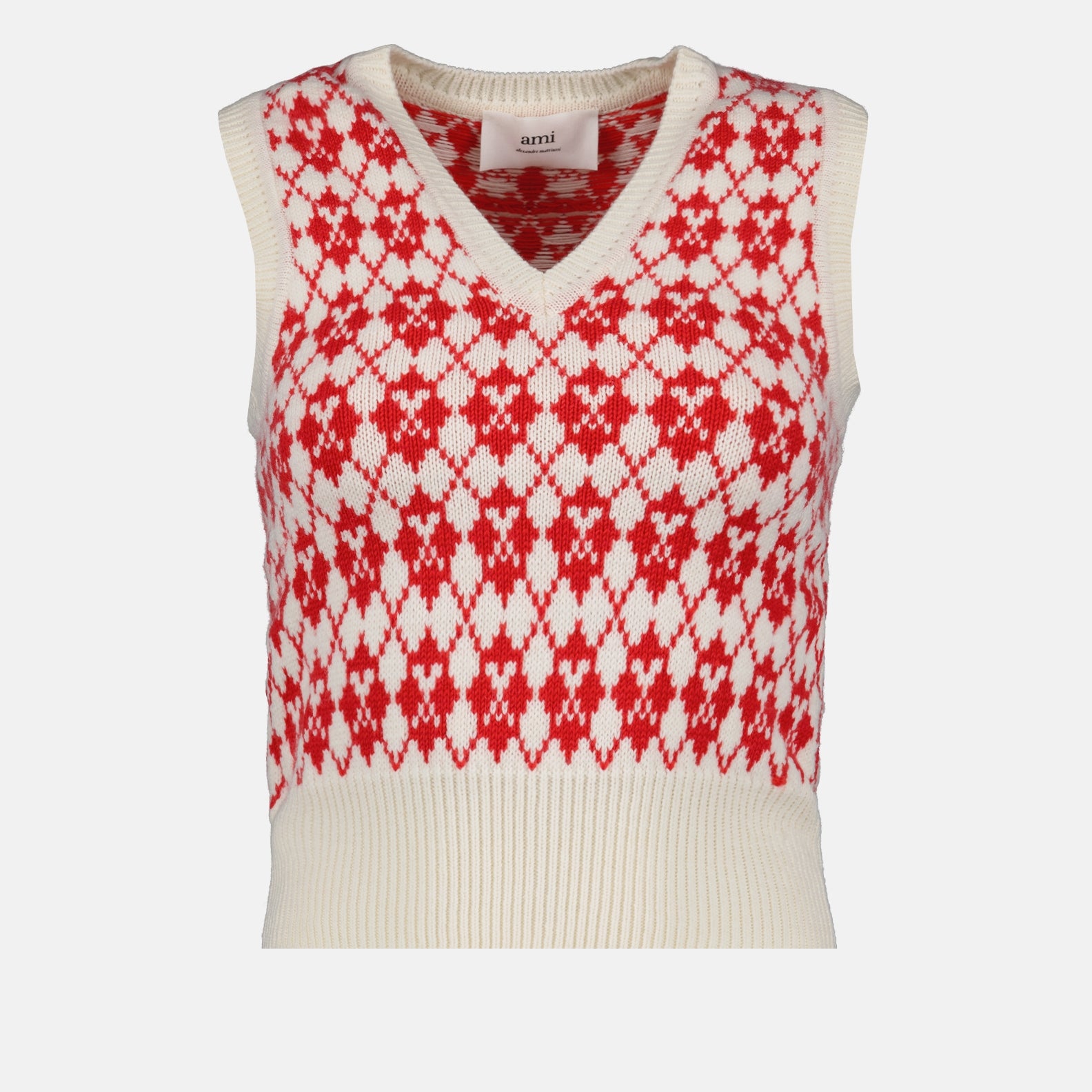 Pull jacquard sans manches