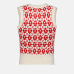 Maille Pull jacquard sans manches Ami PARIS Rouge Femme