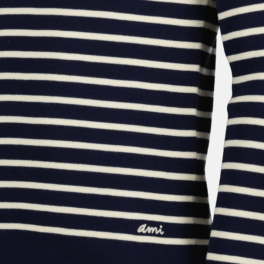 Maille Pull marinière Ami PARIS Bleu Homme