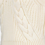 Pull sans manches en laine torsadée