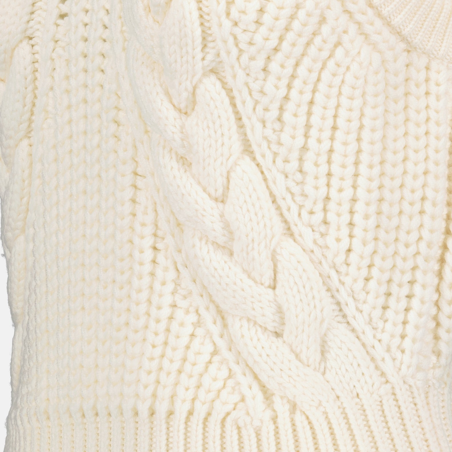 Pull sans manches en laine torsadée