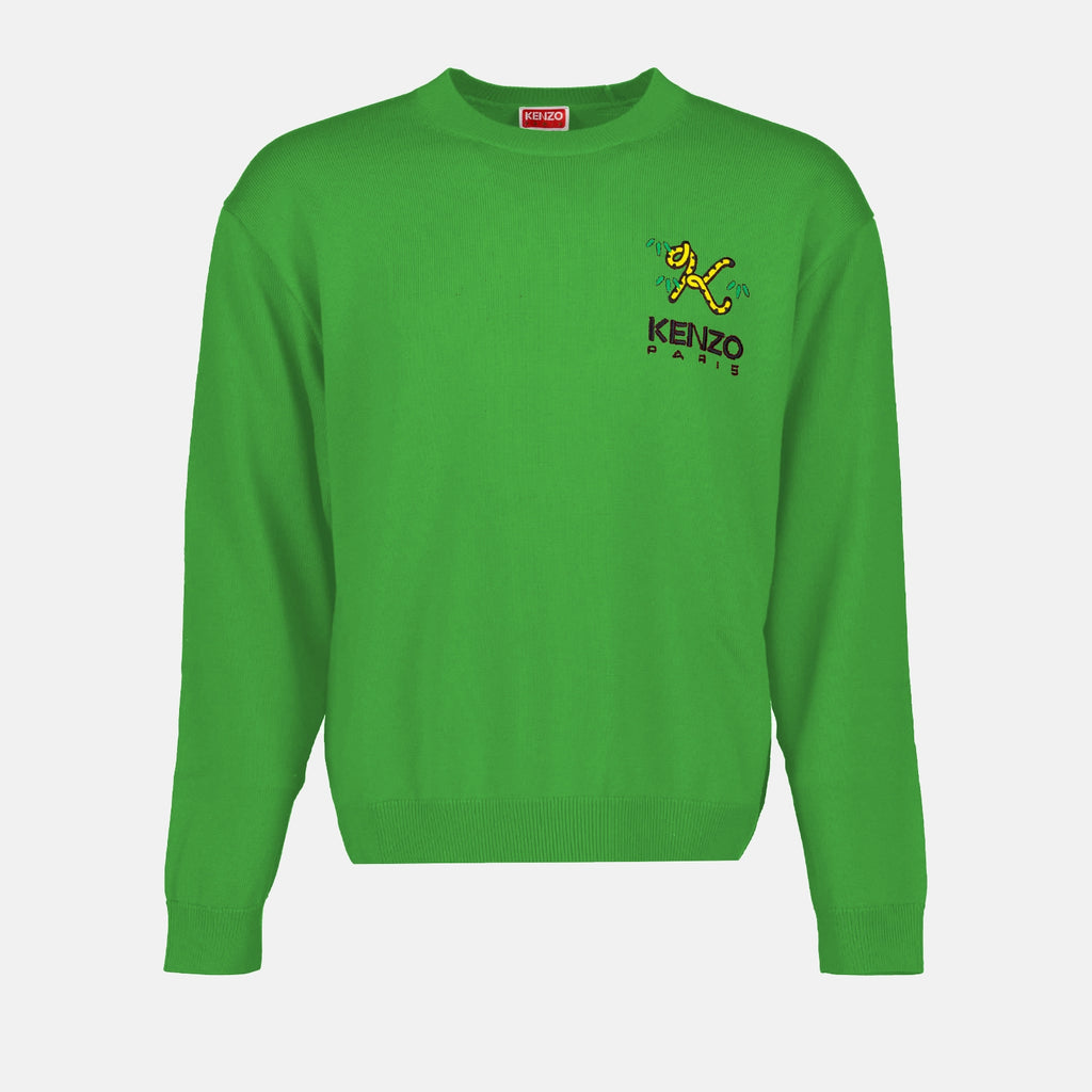 Maille Pull Tiger Tail K Kenzo Vert Homme
