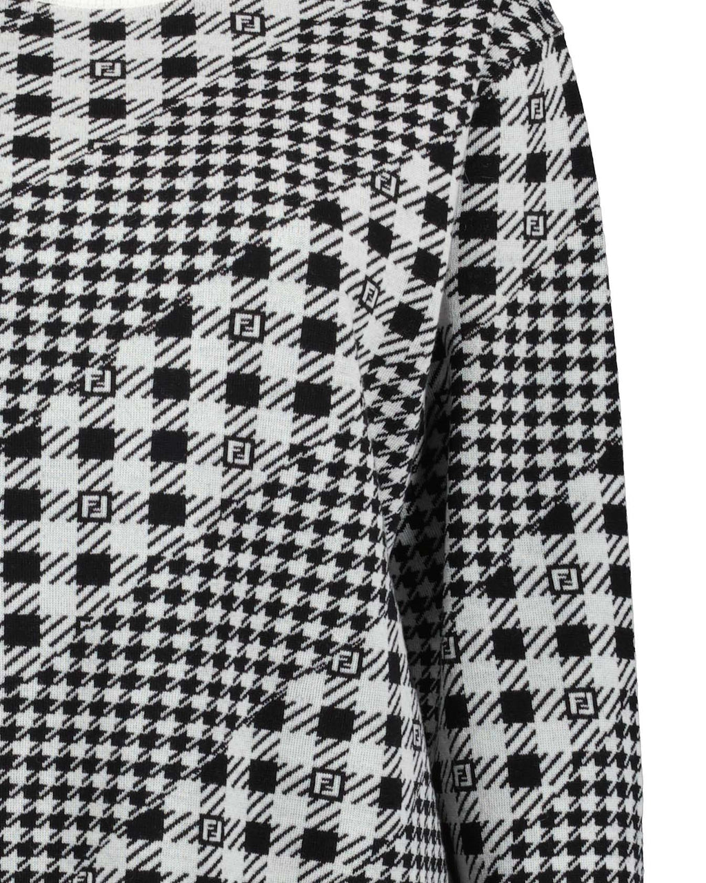 Knitwear Gingham sweater Fendi Gray Man