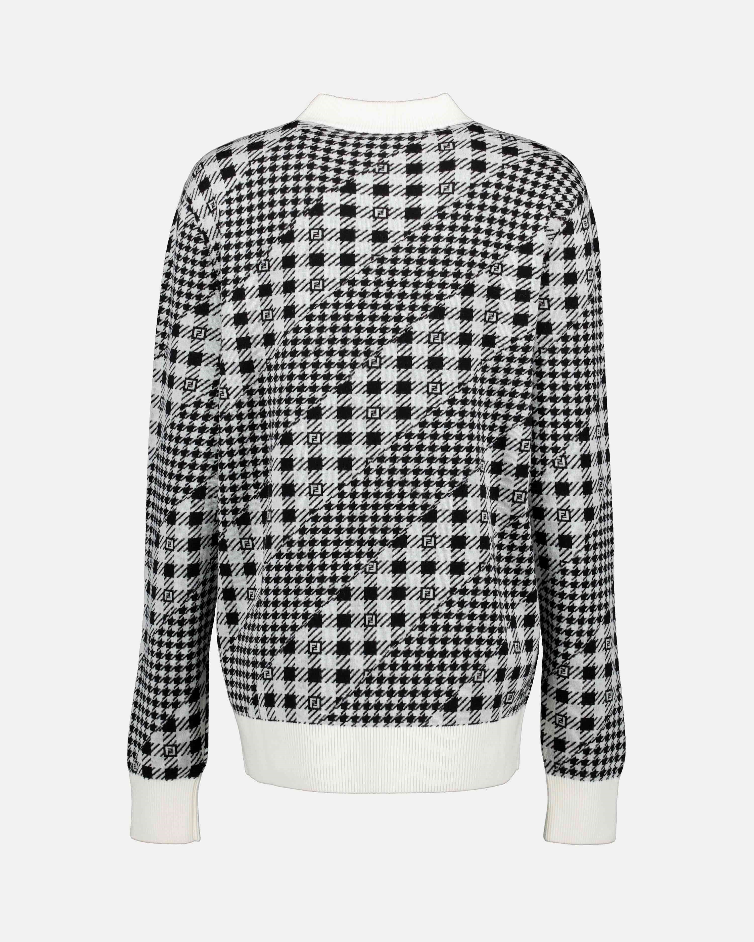 Maille Pull Vichy Fendi Gris Homme