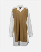 Sweatshirts Robe chemise bi-matière Maison Margiela Marron Femme