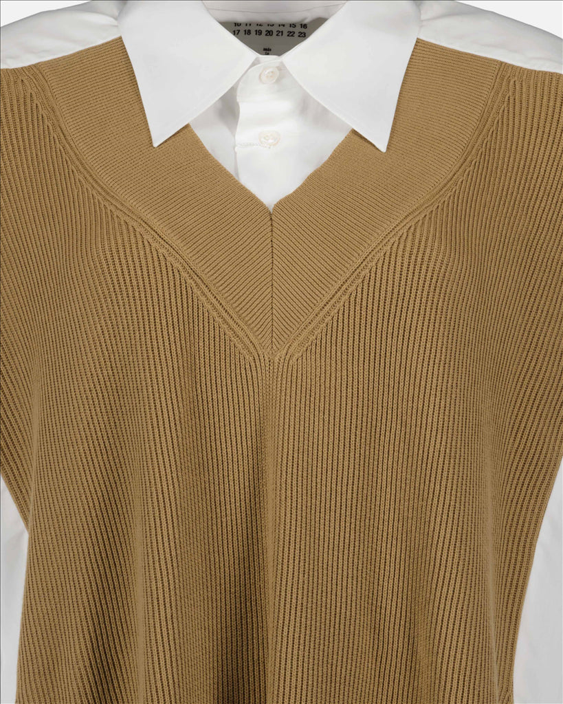 Sweatshirts Robe chemise bi-matière Maison Margiela Marron Femme