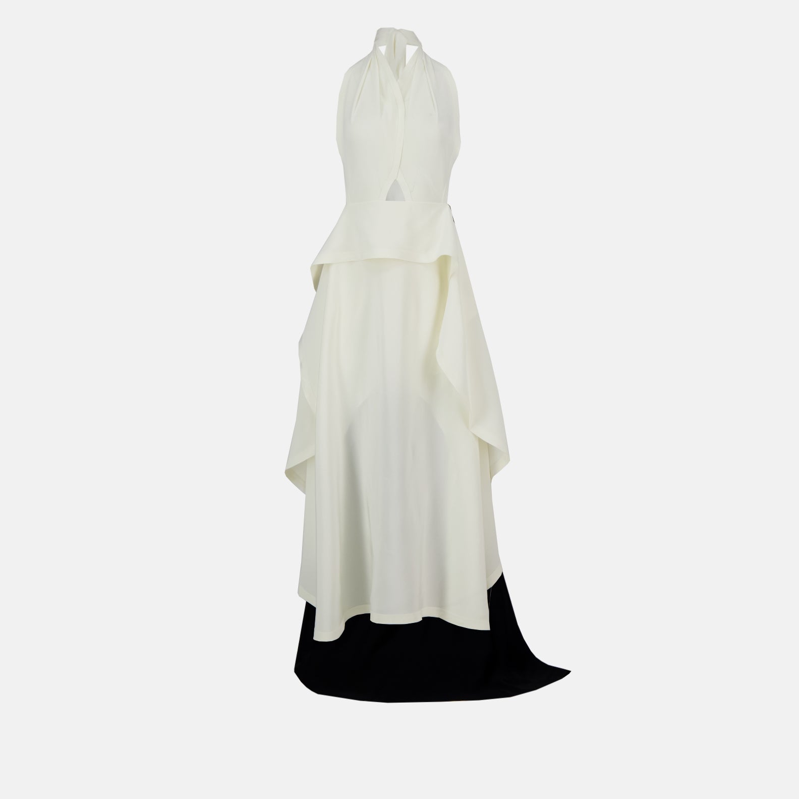 Robe drapée sans manches en ivoire