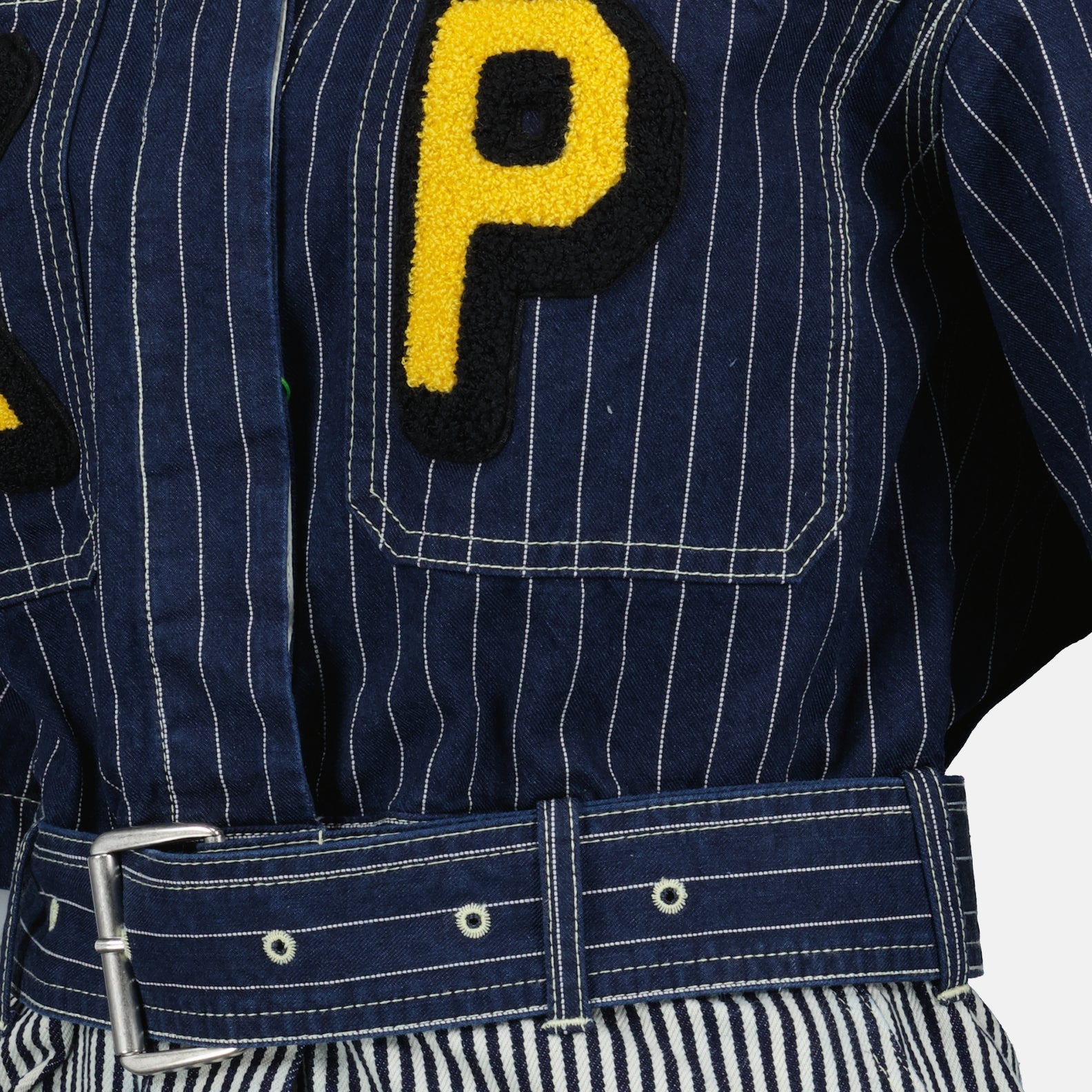 Robe en denim bicolore