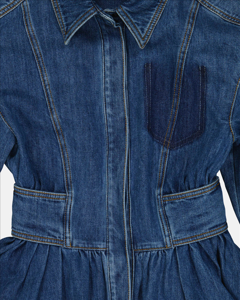 Robes Robe en denim Alexander McQueen Bleu foncé Femme