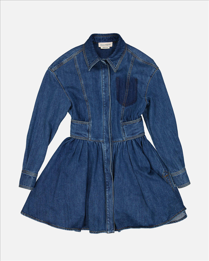 Robes Robe en denim Alexander McQueen Bleu foncé Femme