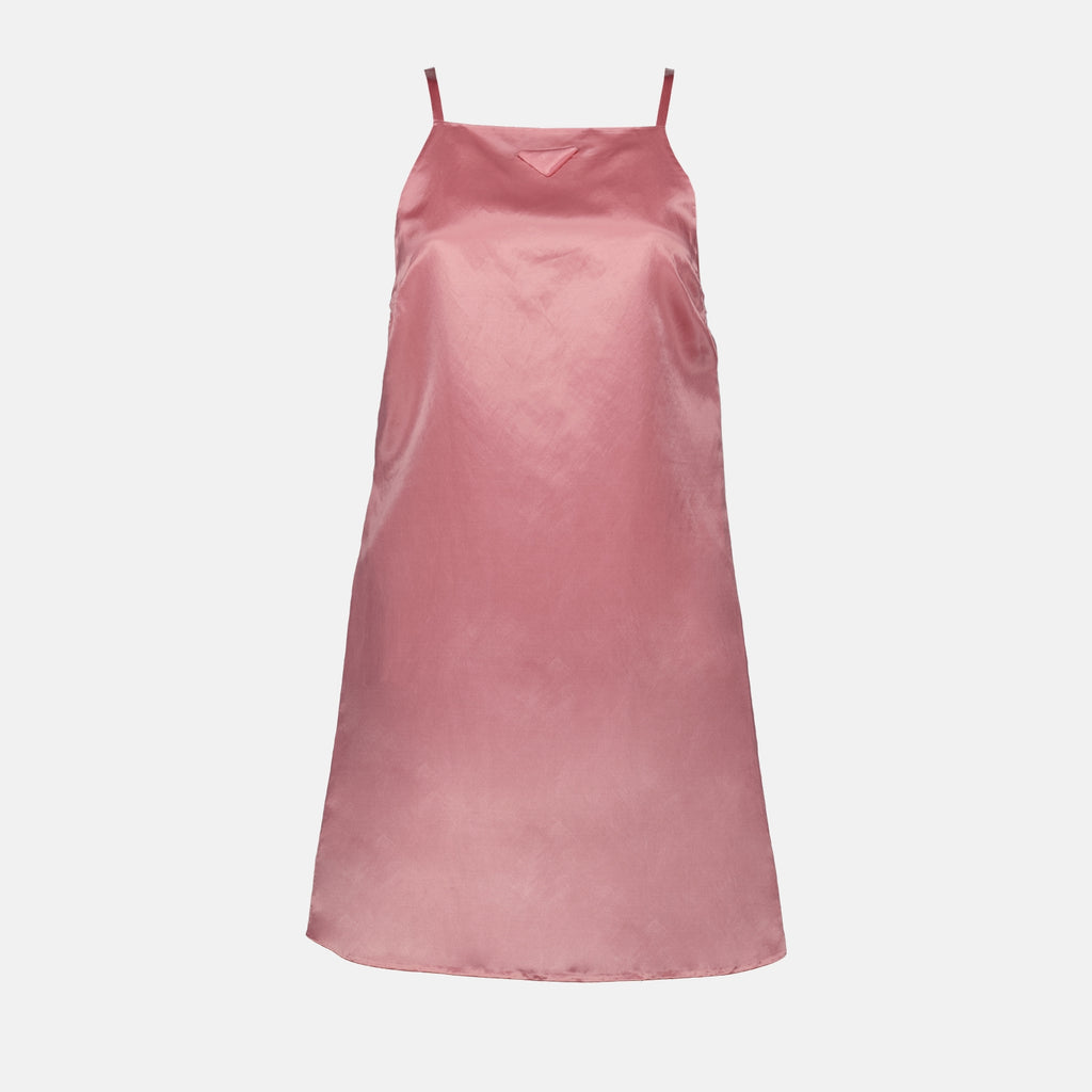 Robes Robe en satin Prada Rose Femme