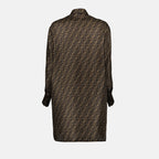 Dresses Satin Dress Fendi Brown Women