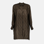 Dresses Satin Dress Fendi Brown Women