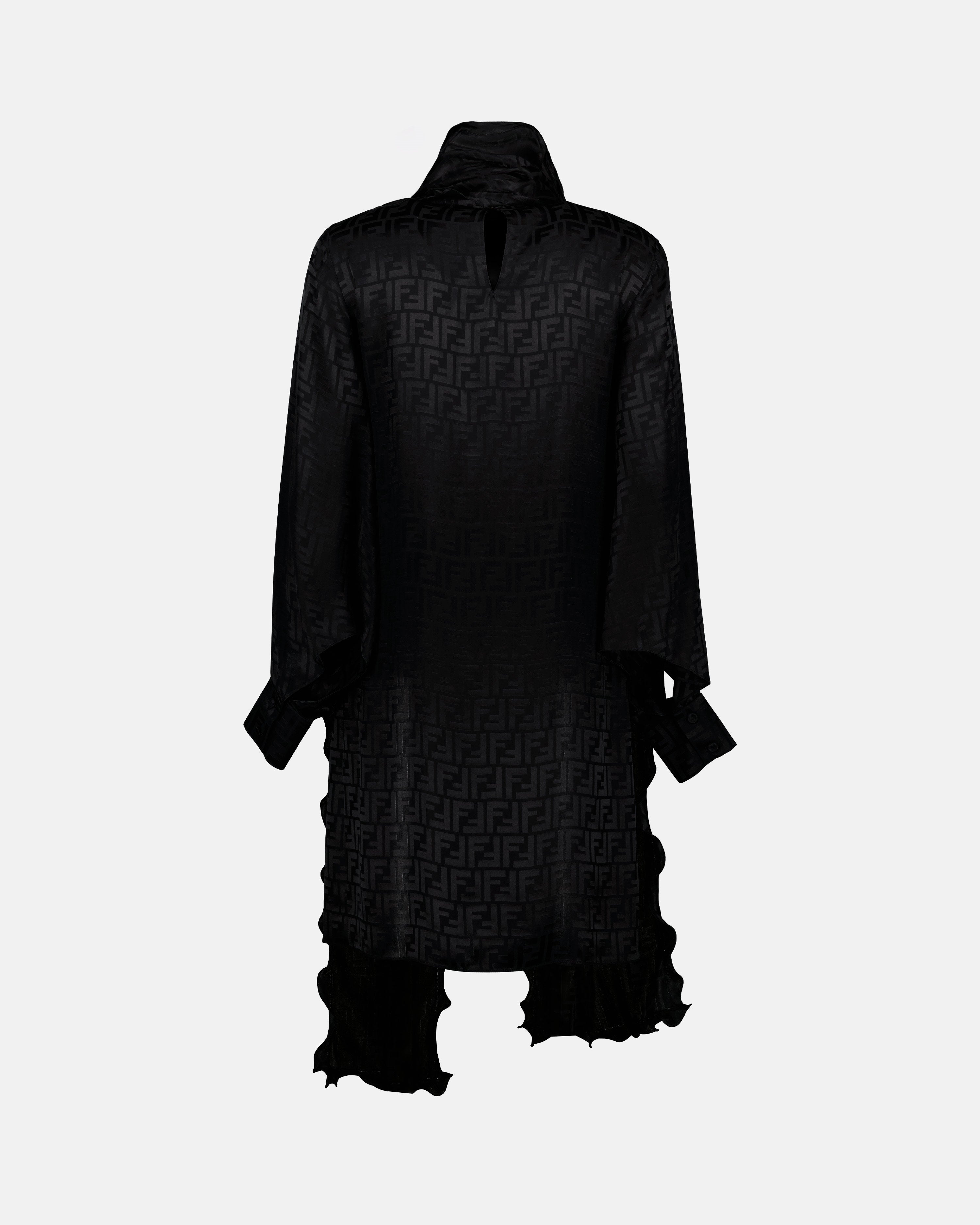 Robes Robe en soie FF Fendi Noir Femme