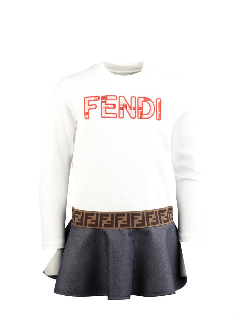 Vêtements Robe FF Fendi Blanc Enfants