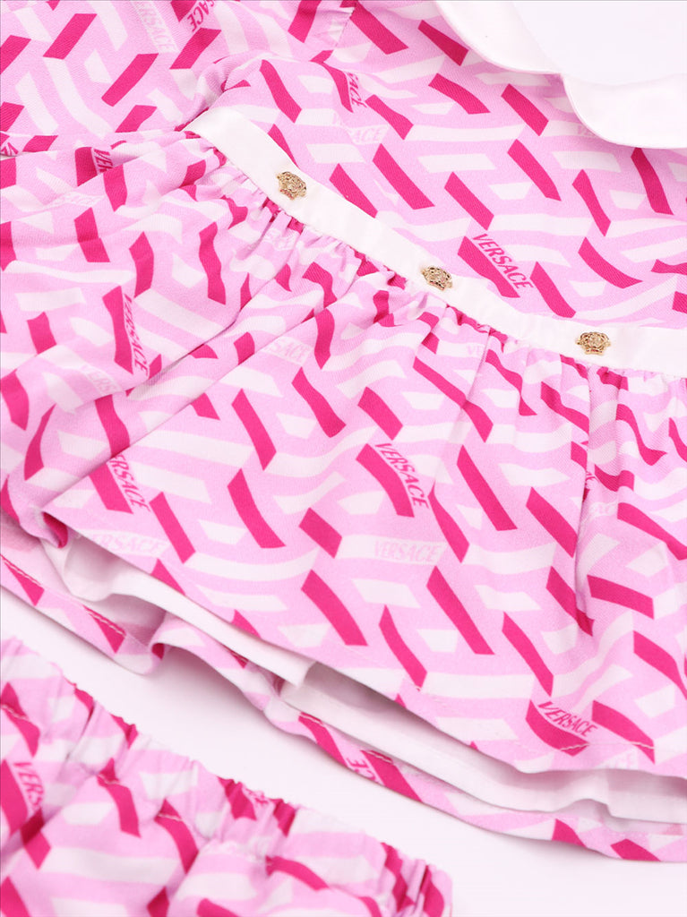 Clothing Greca Dress Versace Pink Kids