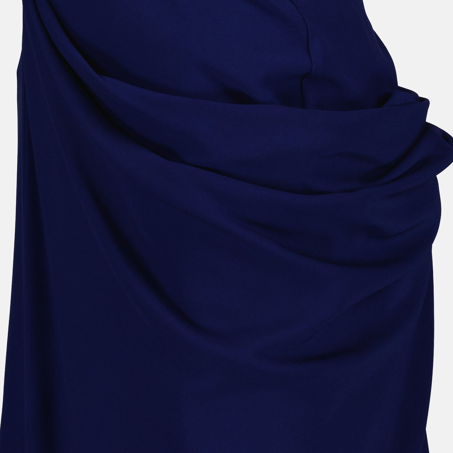 Robe longue drapée bleue