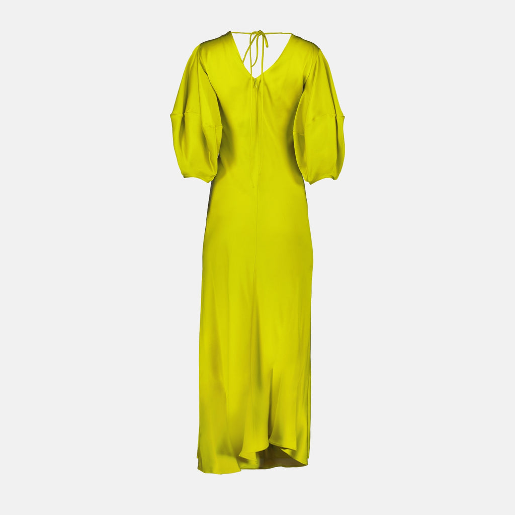 Robes Robe en satin Stella McCartney Jaune Femme