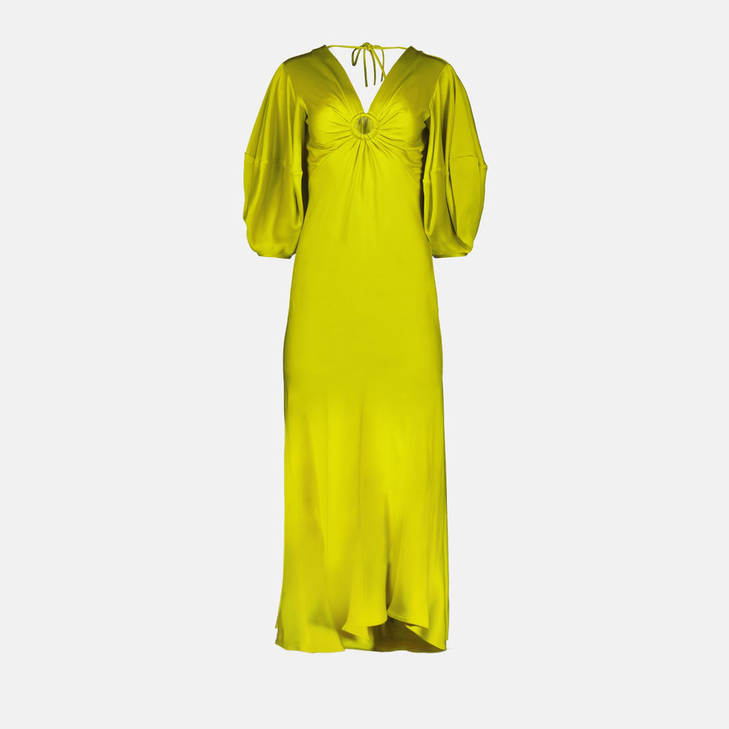 Robes Robe en satin Stella McCartney Jaune Femme